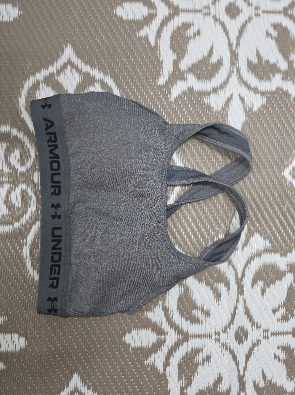 Under Armour Gray Racerback Sports Bra with Branded Band